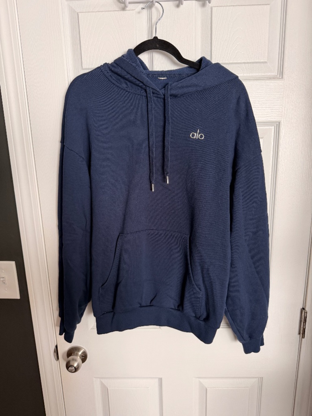 Alo Yoga Navy Oversized Hoodie Pullover Sweatshirt Size Medium